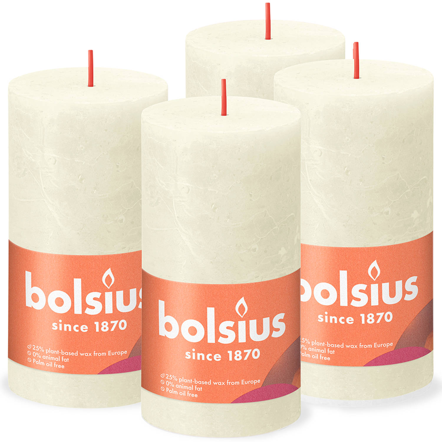 zondag In de naam koken Bolsius - 4 rustieke kaarsen - ivoor - 13cm | Blokker