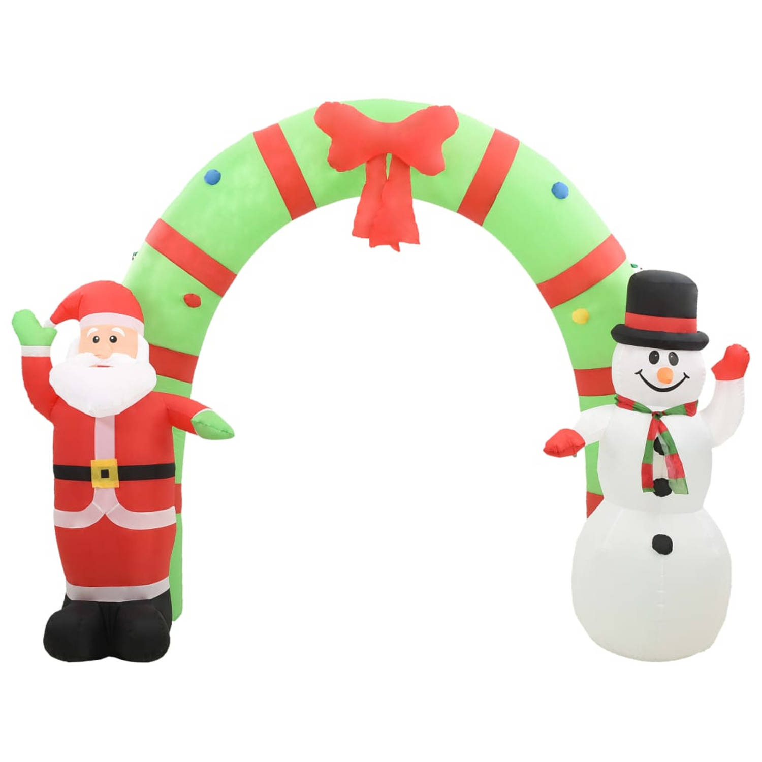 vidaXL Kerstboog kerstman en sneeuwpop opblaasbaar LED 280 cm