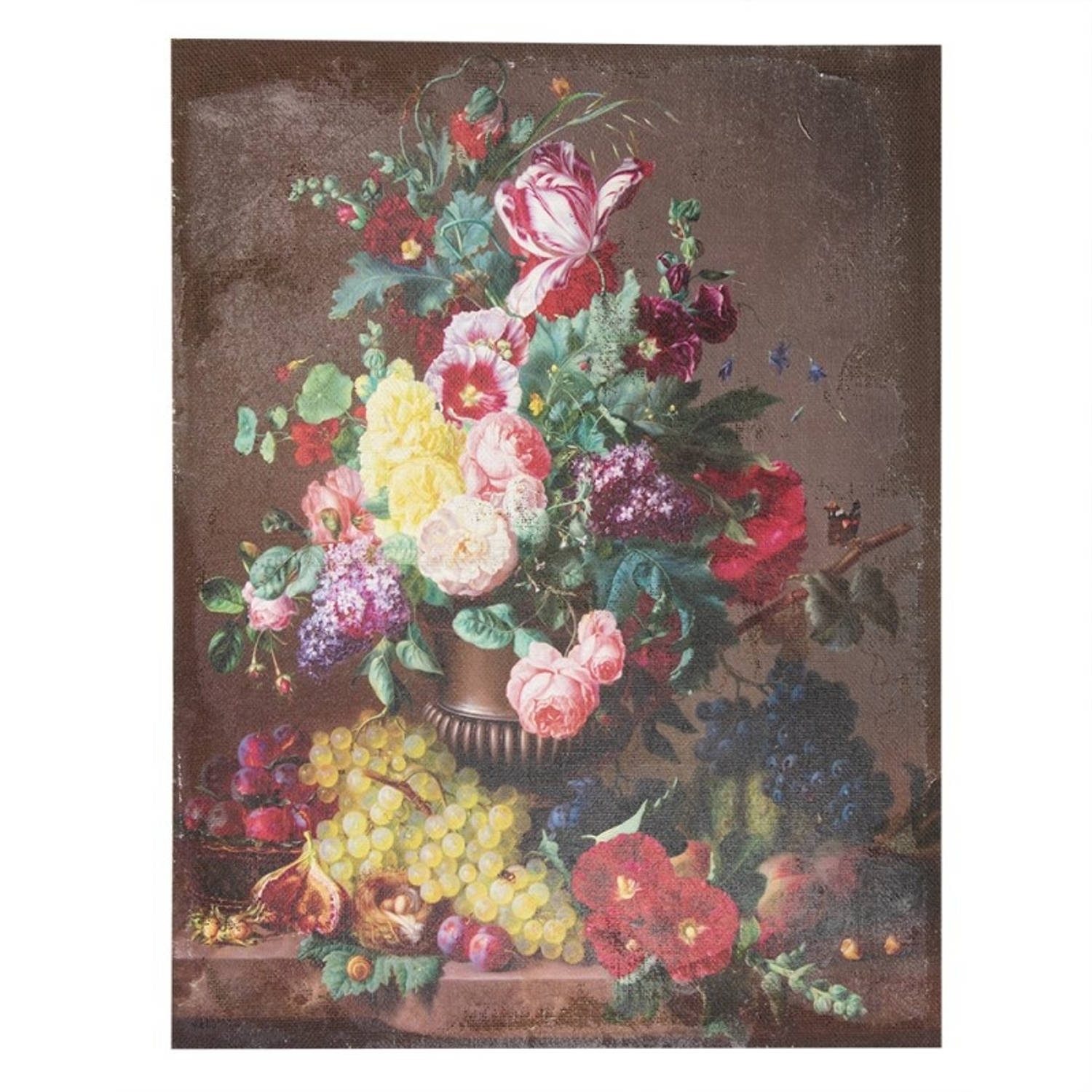 Clayre & Eef Schilderij Met Bloemen En Fruit 60*3*80 Cm 50629