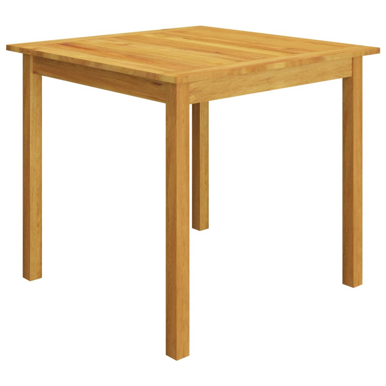 The Living Store Tuinset - Acaciahouten eettafel (85x85x74 cm) en grijze rattan stoelen (55.5x53.5x95 cm) - Stabiel en weerbestendig