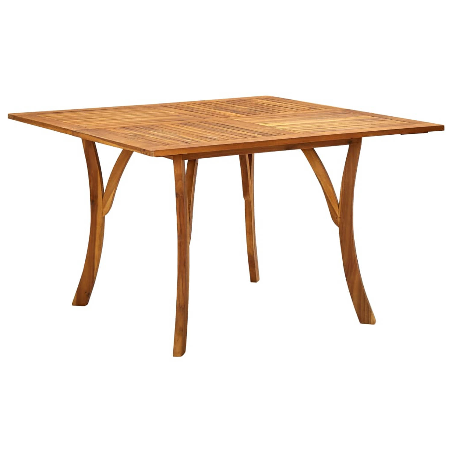 The Living Store Tuinset - Acaciahouten tafel - PE-rattan stoelen - 120x120x75 cm