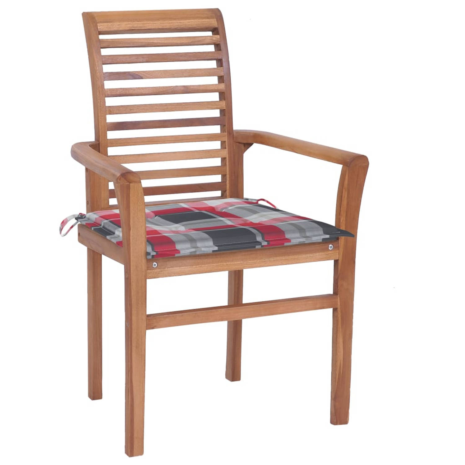 The Living Store Stoelen - Teakhouten - Stapelbaar - Met Kussens - 62x56.5x94 cm