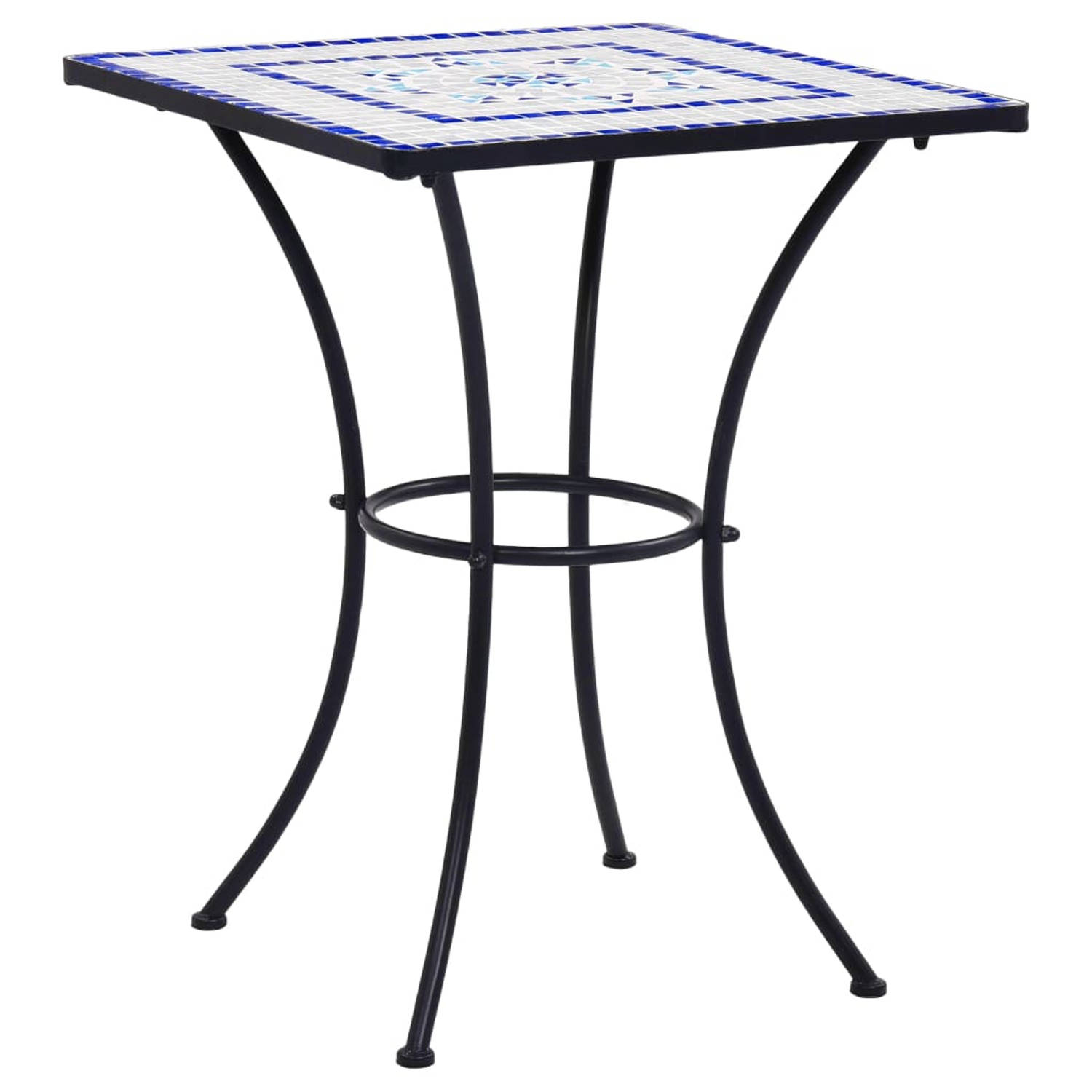 vidaXL Bistrotafel mozaÃ¯ek 60 cm keramiek blauw en wit