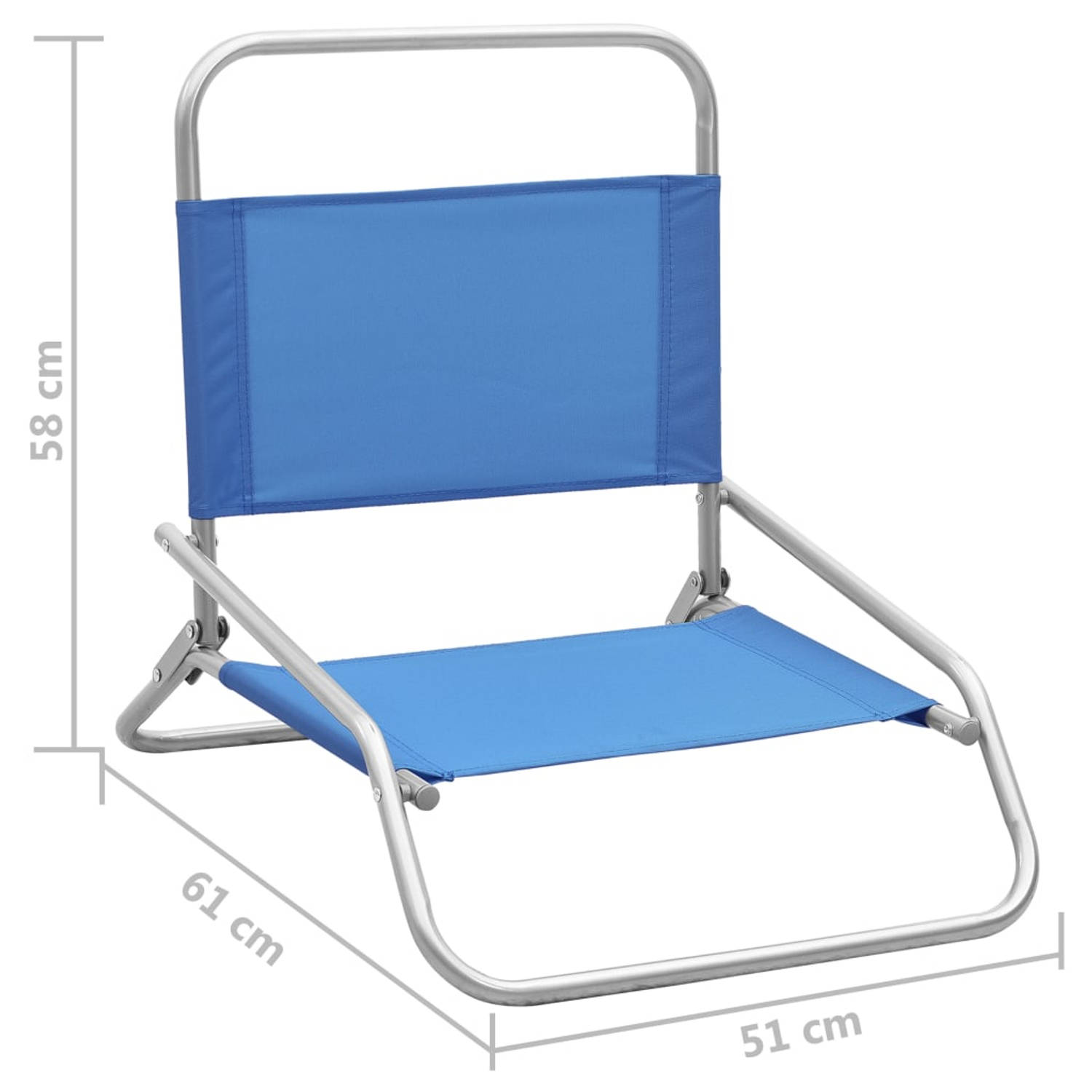 moersleutel Zakje Draaien vidaXL Strandstoelen 2 st inklapbaar stof blauw | Blokker