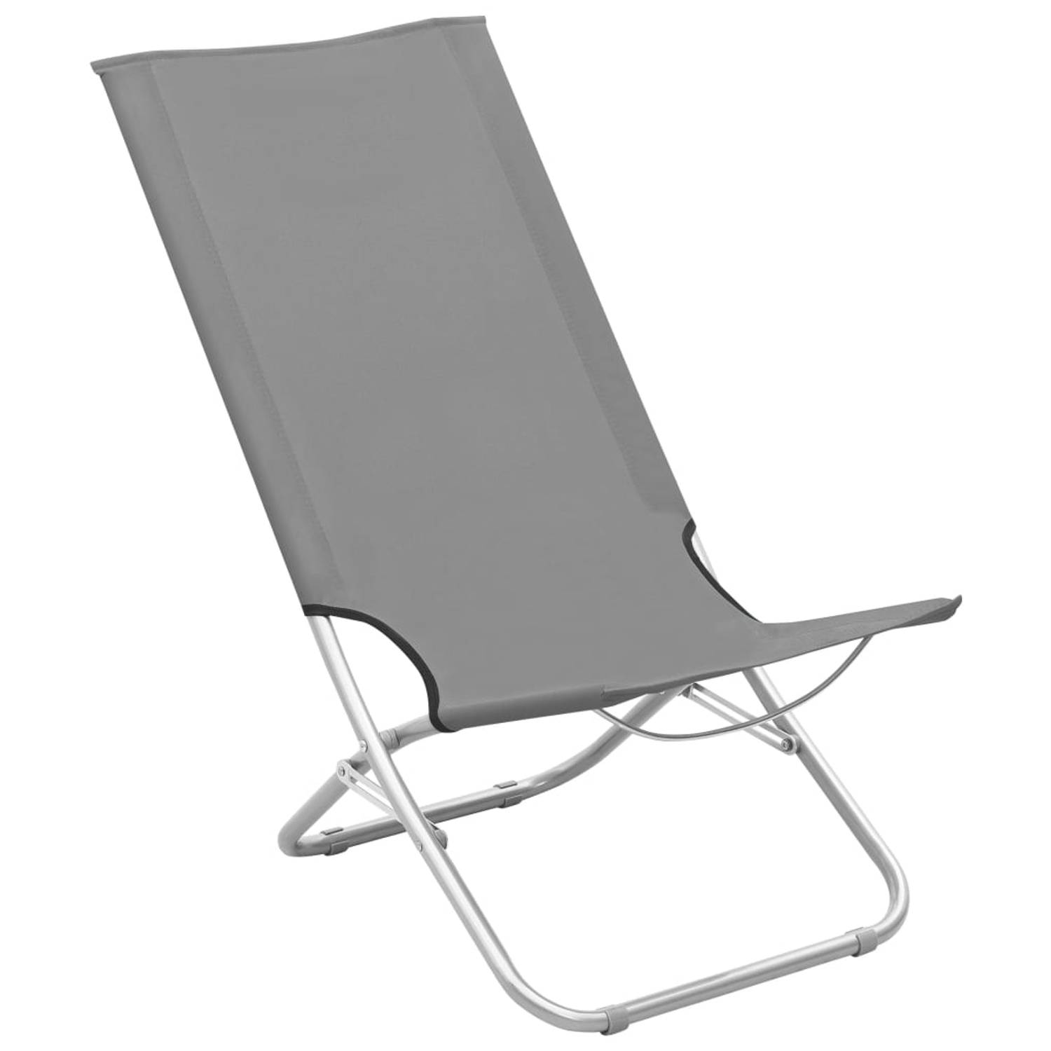 ongeluk Geavanceerde Voorouder vidaXL Strandstoelen 2 st inklapbaar stof grijs | Blokker