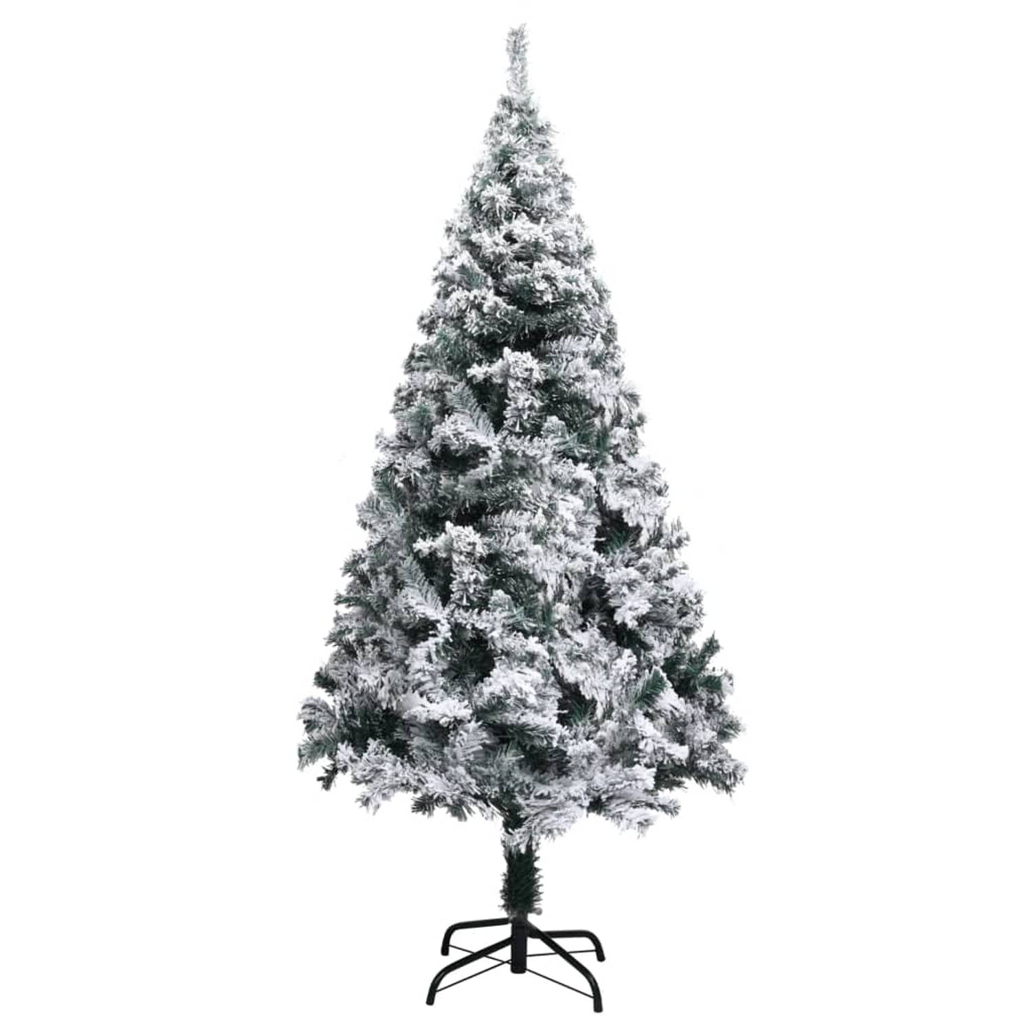 The Living Store Kunstkerstboom met sneeuw 150 cm PVC groen - Decoratieve kerstboom