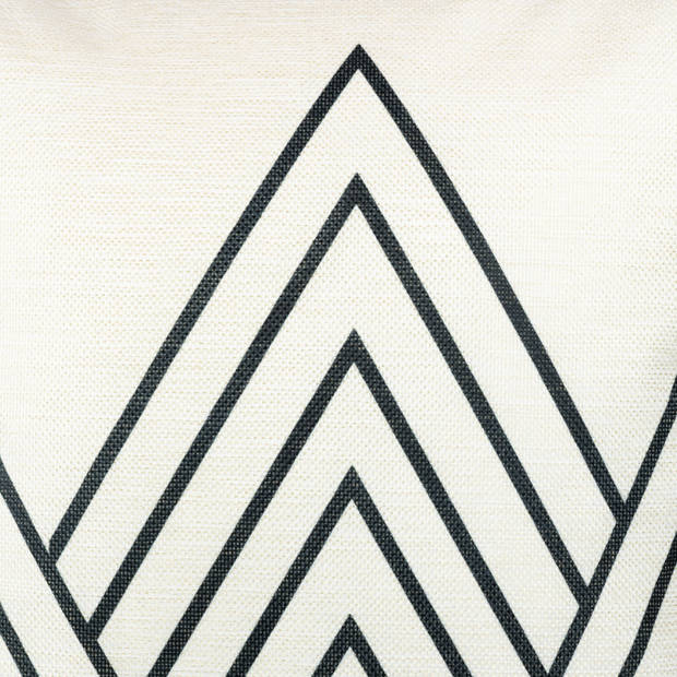 QUVIO Sierkussen gevuld met driehoek patroon - 45 x 45 cm - Zwart / Beige