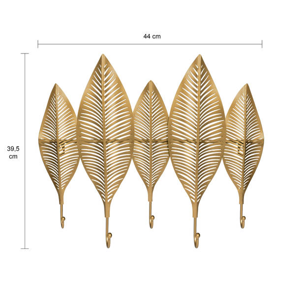 QUVIO Kapstok 5 veren metalen - Goud
