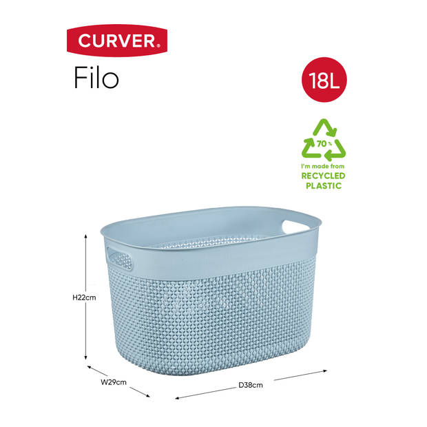 Curver Filo Mand L - 18L - Stone Blue