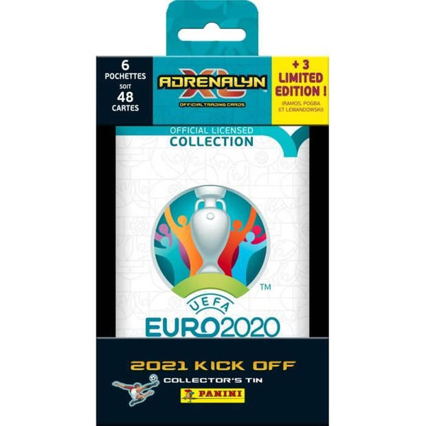 UEFA EURO Football 2020 - Metalen doos met 6 hoezen + 3 kaarten in beperkte oplage - Ruilkaarten - Panini