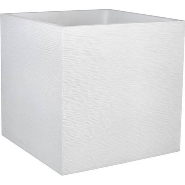 EDA PLASTIQUE Graphit Vierkant bloemblad - 57 L - 49,5 x 49,5 x 49,5 cm - Witte ceruse