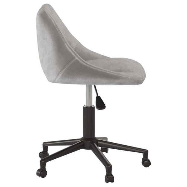 The Living Store Draaibare eetkamerstoelen - Lichtgrijs fluweel - 46x44x67.5-79 cm - 360 graden draaibaar