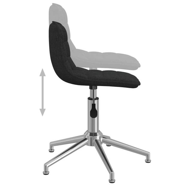 The Living Store Draaibare Eetkamerstoelen - Stof - 42.5x45x(68-82.5)cm - Zwart - Gasveermechanisme