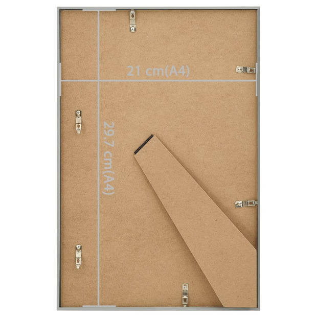 vidaXL Fotolijsten 3 st voor tafel 21x29,7cm MDF zilverkleurig