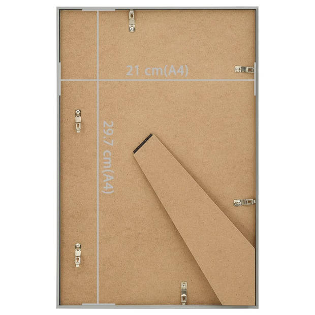 vidaXL Fotolijsten 5 st voor tafel 21x29,7 cm MDF zilverkleurig