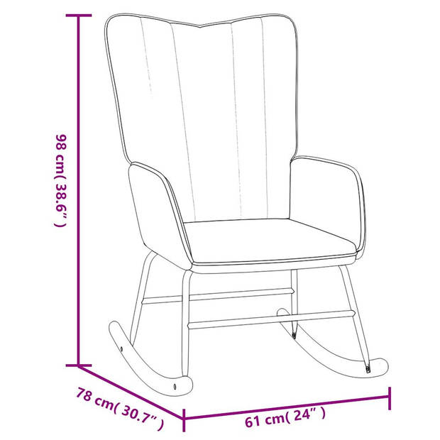 vidaXL Schommelstoel fluweel zwart