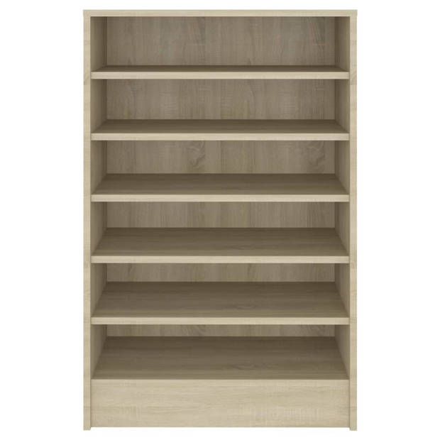 The Living Store Schoenenkast Sonoma Eiken - 60 x 35 x 92 cm - 7 schappen