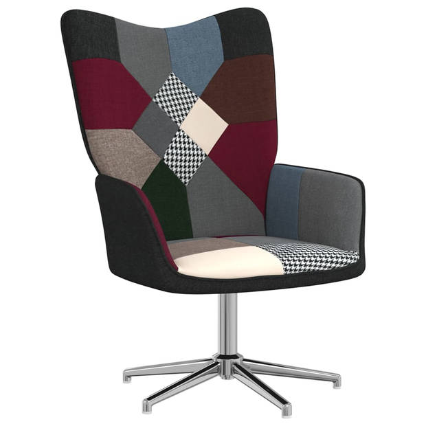 vidaXL Relaxstoel met voetenbank patchwork stof