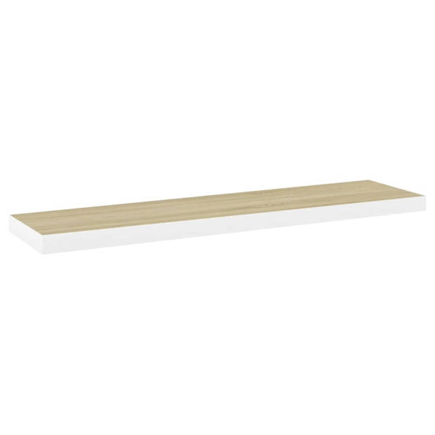 vidaXL Wandschappen zwevend 4 st 120x23,5x3,8 cm MDF eikenkleurig wit