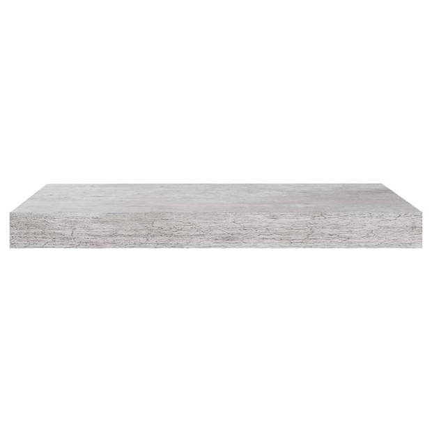 The Living Store Betongrijs Wandrek - Set van 2 - 50 x 23 x 3.8 cm - Honingraat MDF en Metaal