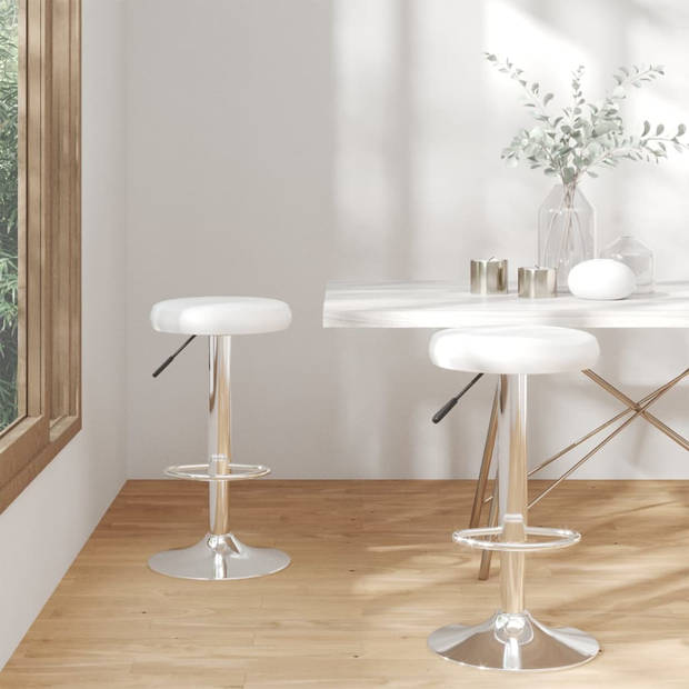 vidaXL Barstoelen 2 st kunstleer wit