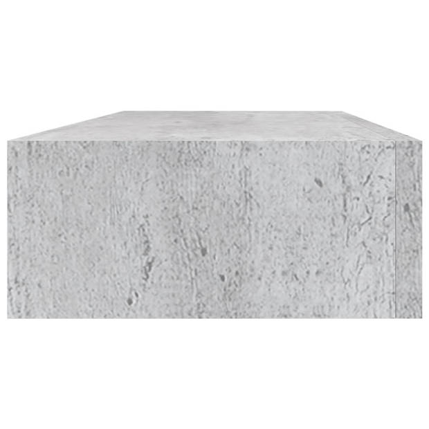 vidaXL Wandschappen 2 st met lade 60x23,5x10 cm MDF betongrijs