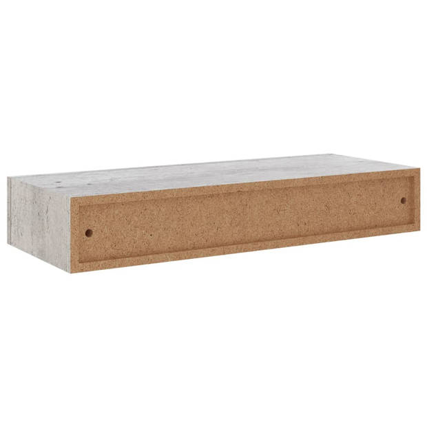 vidaXL Wandschap met lade 60x23,5x10 cm MDF betongrijs