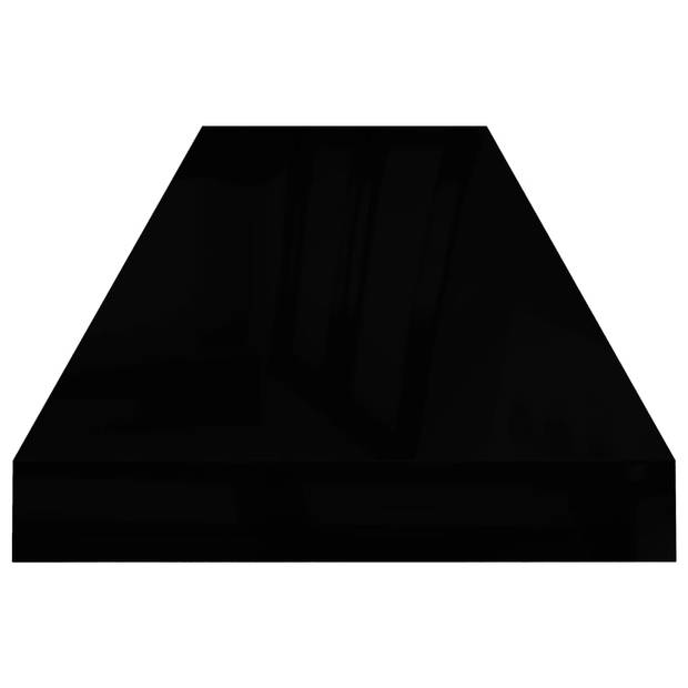 vidaXL Wandschappen zwevend 2 st 90x23,5x3,8 cm MDF hoogglans zwart
