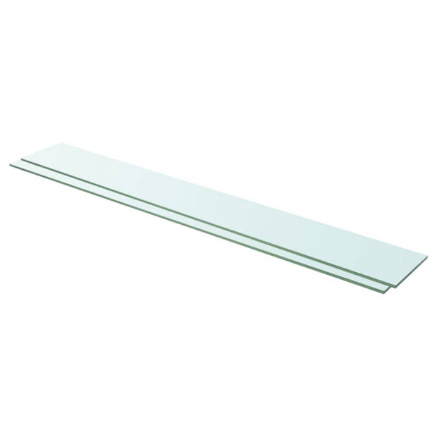 vidaXL Schappen 2 st 110x15 cm glas transparant