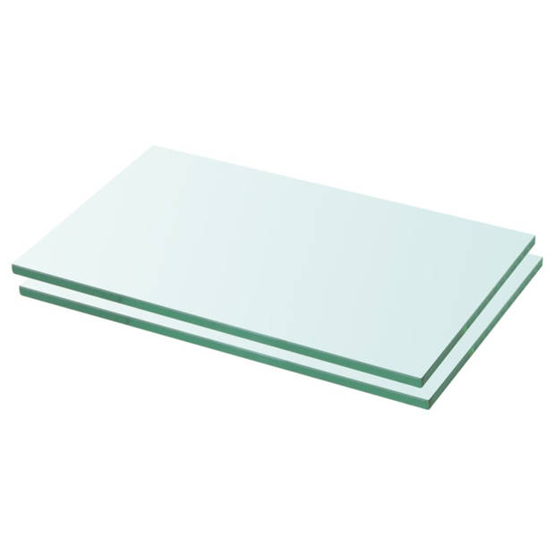 vidaXL Schappen 2 st 30x12 cm glas transparant