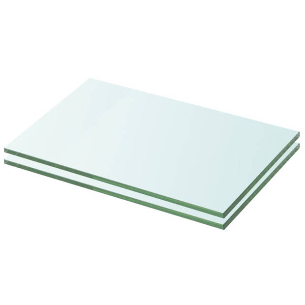 vidaXL Schappen 2 st 20x25 cm glas transparant