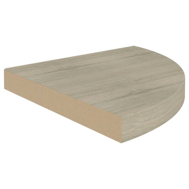 vidaXL Hoekschappen zwevend 2 st 35x35x3,8 cm MDF eikenkleurig