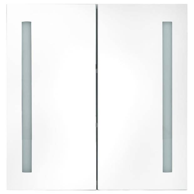 vidaXL Badkamerkast met spiegel en LED 62x14x60 cm glanzend grijs