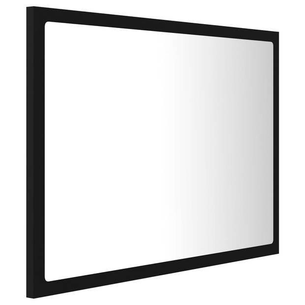 vidaXL Badkamerspiegel LED 60x8,5x37 cm acryl zwart