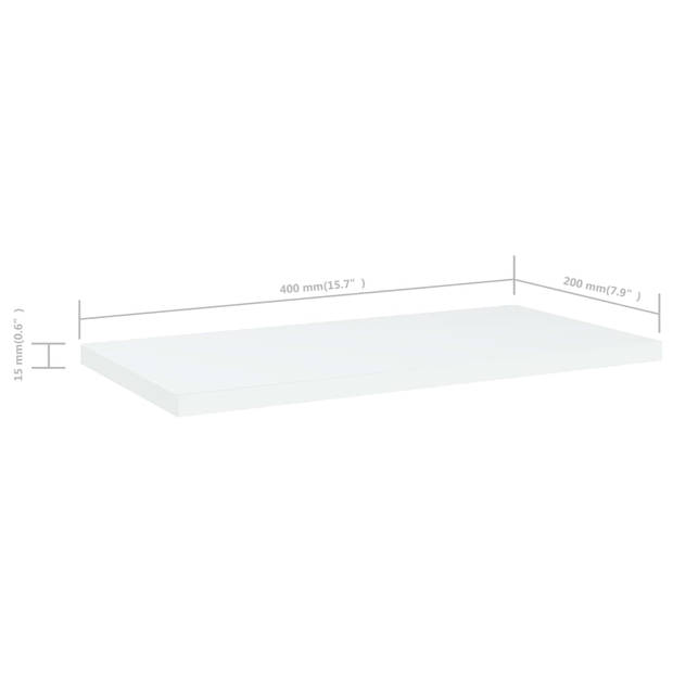 vidaXL Wandschappen 4 st 40x20x1,5 cm bewerkt hout wit