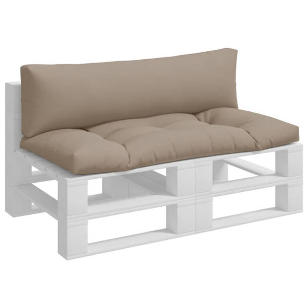 The Living Store Palletkussens - Polyestervulling - Voor binnen en buiten - 110 x 58 x 10 cm - Taupe