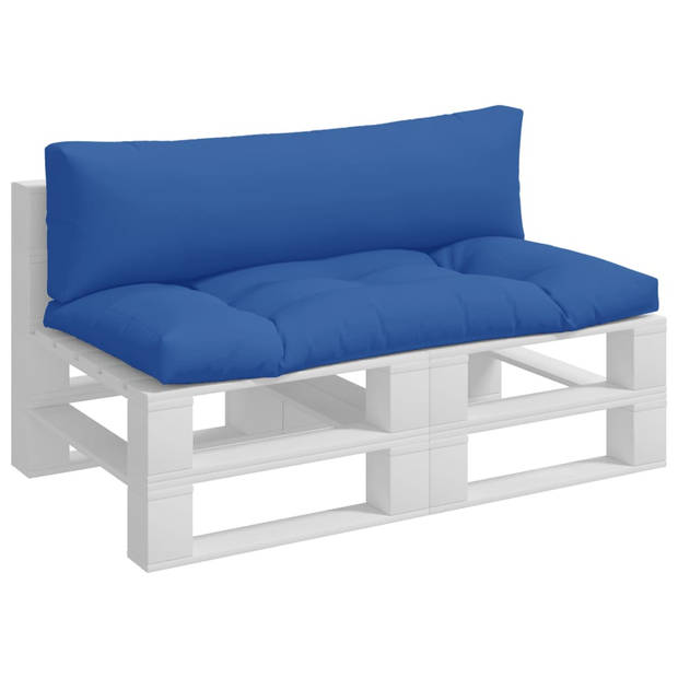 The Living Store Palletkussens - zacht zitcomfort - waterafstotend - koningsblauw - 110 x 58 x 10 cm - holle vezel -
