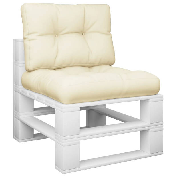 The Living Store Palletkussens - Polyester - 50 x 50 x 12 cm - Crème