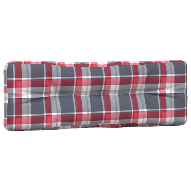 The Living Store Palletkussens - Polyester - Zachte vulling - Brede toepassing - 120 x 80 x 12 cm - Met rood