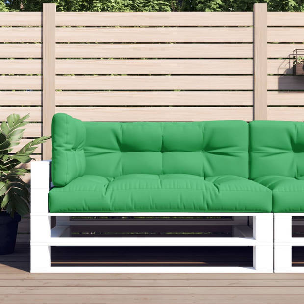 The Living Store Palletkussens - Groen - Polyester - Holle vezel - 120x80x12 cm - Waterafstotend