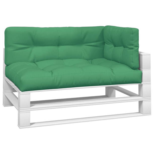 The Living Store Palletkussens - Groen - Polyester - Holle vezel - 120x80x12 cm - Waterafstotend