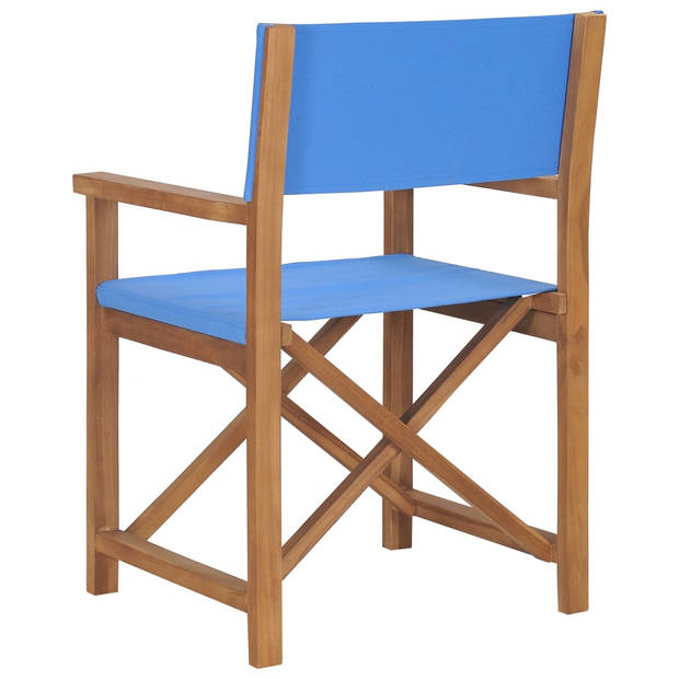 vidaXL Regisseursstoelen 2 st massief teakhout blauw