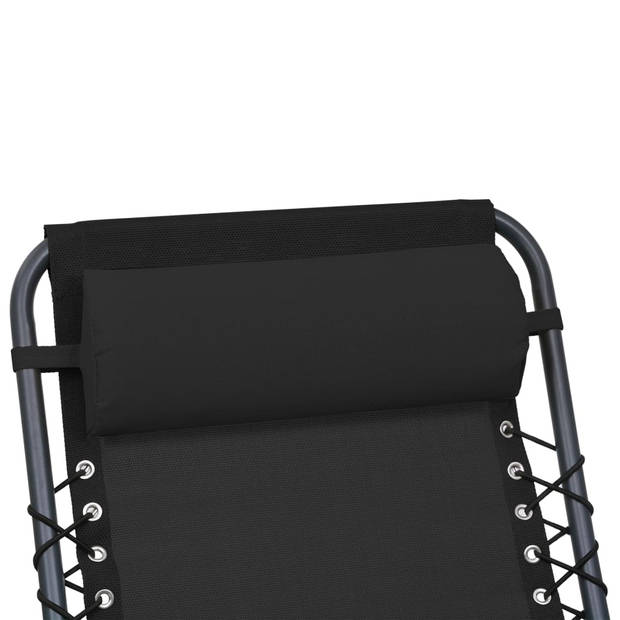 vidaXL Hoofdsteun voor ligstoel 40x7,5x15 cm textileen zwart