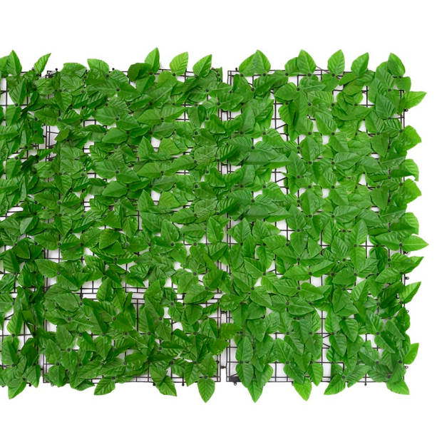 vidaXL Balkonscherm met groene bladeren 400x100 cm