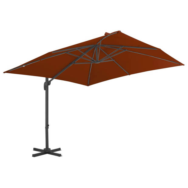 vidaXL Zweefparasol met aluminium paal 300x300 cm terracottakleurig