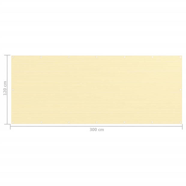 vidaXL Balkonscherm 120x300 cm HDPE beige