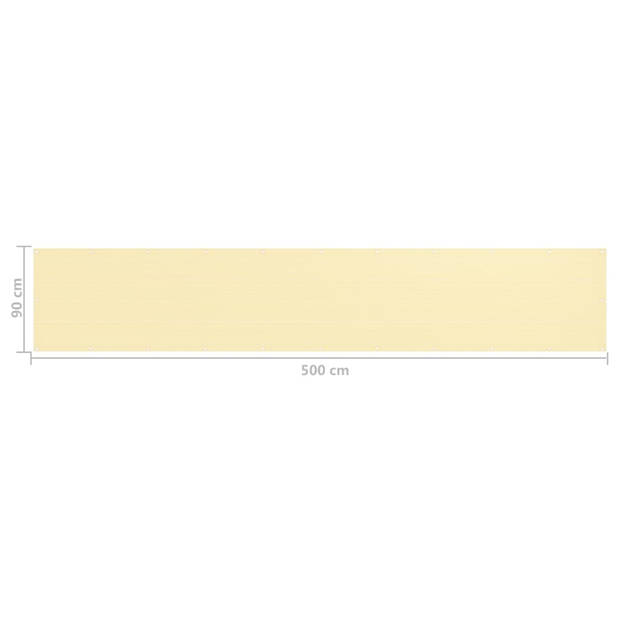 vidaXL Balkonscherm 90x500 cm HDPE beige