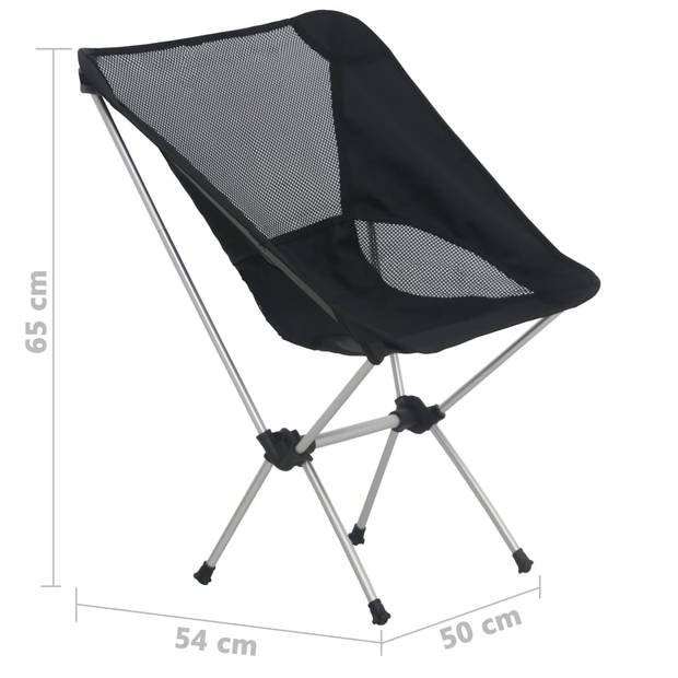 vidaXL Campingstoelen 2 st met draagtas 54x50x65 cm aluminium