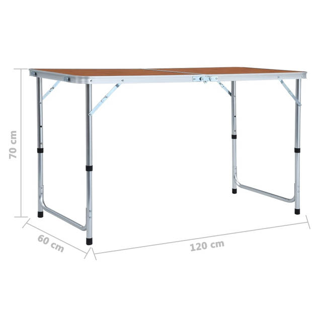 vidaXL Campingtafel inklapbaar 120x60 cm aluminium