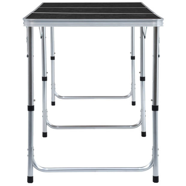 vidaXL Campingtafel inklapbaar 180x60 cm aluminium grijs